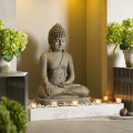 30 years factory carved abstract sitting granite buddha sculpture for church garden ornament
